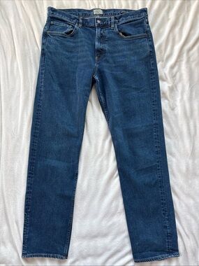 Faherty Mens Slim Straight Jeans 34x32 Cove Point Wash MDF2302 Organic Cotton